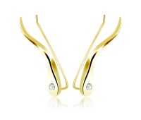 Gold Plated Silver Earring Slender Design EL-105-GP